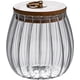 thumbnail image 1 of Recipiente Hermético De Vidrio Para Almacenar Frutos Secos Y Café, Con Forma De Pétalo, Decorativo, Con Tapa De Bambú Y Asa De Metal, Fácil De Agarrar, 600 Ml, 1 of 5
