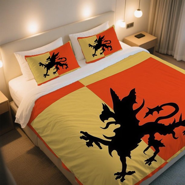 Mythical Wyvern Duvet Cover Set Valentine's Day Vintage Bedding
