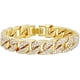 thumbnail image 1 of Pulsera de hip hop para hombre, estilo moderno, con eslabones cubanos de Miami, chapada en oro y plata, con brillantes diamantes de imitación, joyería imprescindible para rapero, 1 of 7