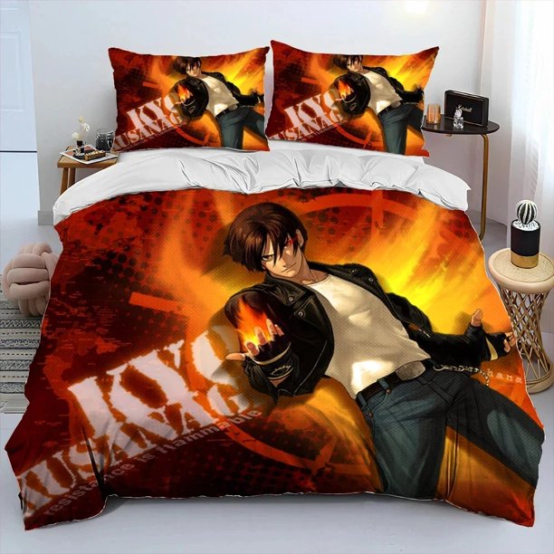 of Fighters Retro Game Bedding Set Duvet Cover Bed Set Quilt Cover Pillowcase Comforter Size Boys Adult Bed Sheets