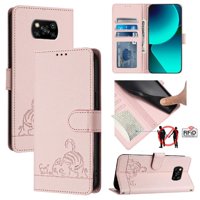 Funda Tipo Cartera Foxdock Para Xiaomi Poco X3 Nfc Con Soporte, Ranuras, Rfid, Diseño De Gato