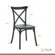 thumbnail image 5 of Mesa restaurant 70x70 Tubo Metal cubierta MDF + 4 Sillas Crossback Danubio - Negra, 5 of 8