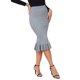 thumbnail image 4 of INSPIRE CHIC Falda de Punto de Sirena para Mujer Cintura Alta Elástica Ajustada Casual Fishtail Sweater Midi Faldas M Gris, 4 of 6