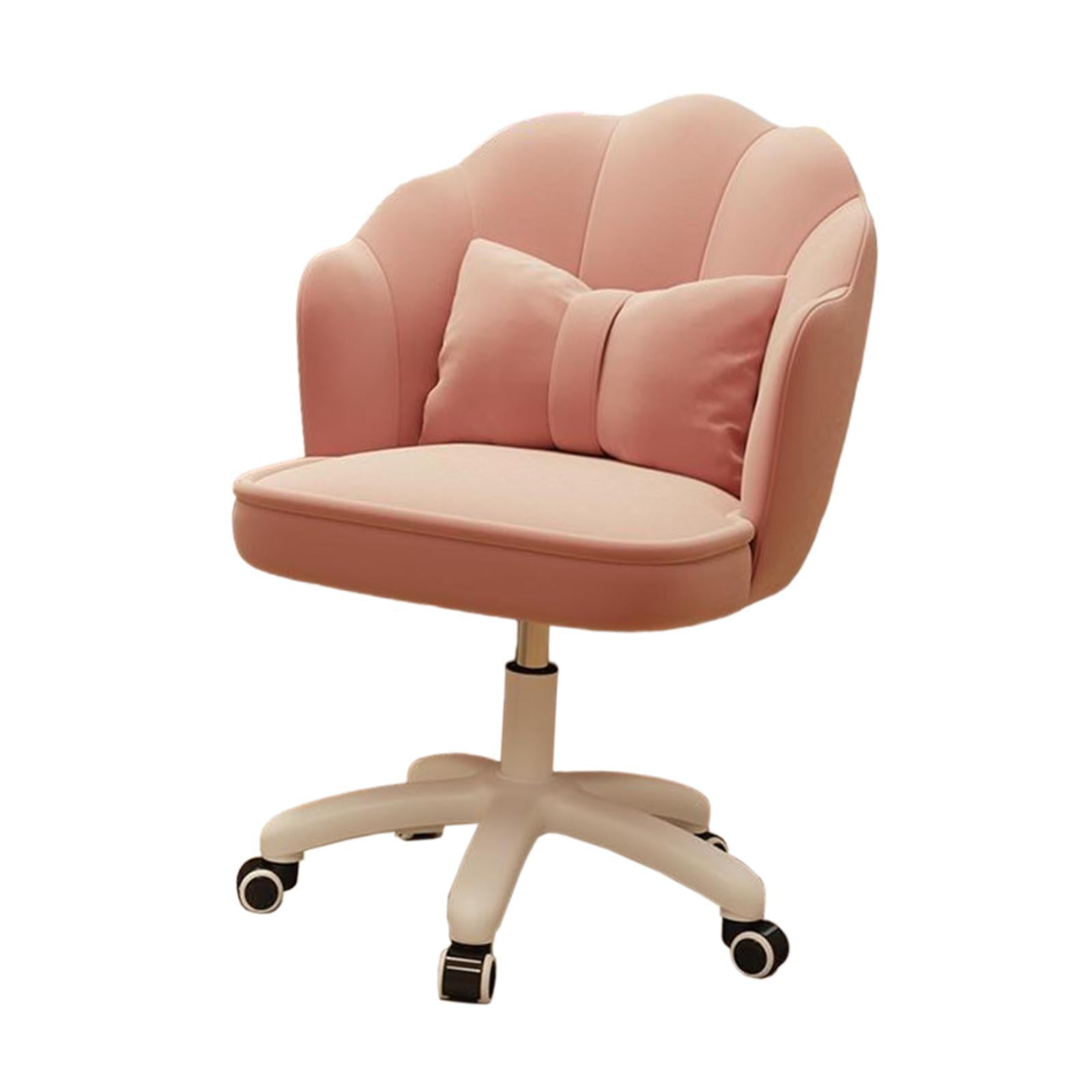 Bothyi - Silla De Oficina Giratoria De Terciopelo Suave Para Escritorio, Muebles De Oficina, Sala De Lectura, Color Rosa