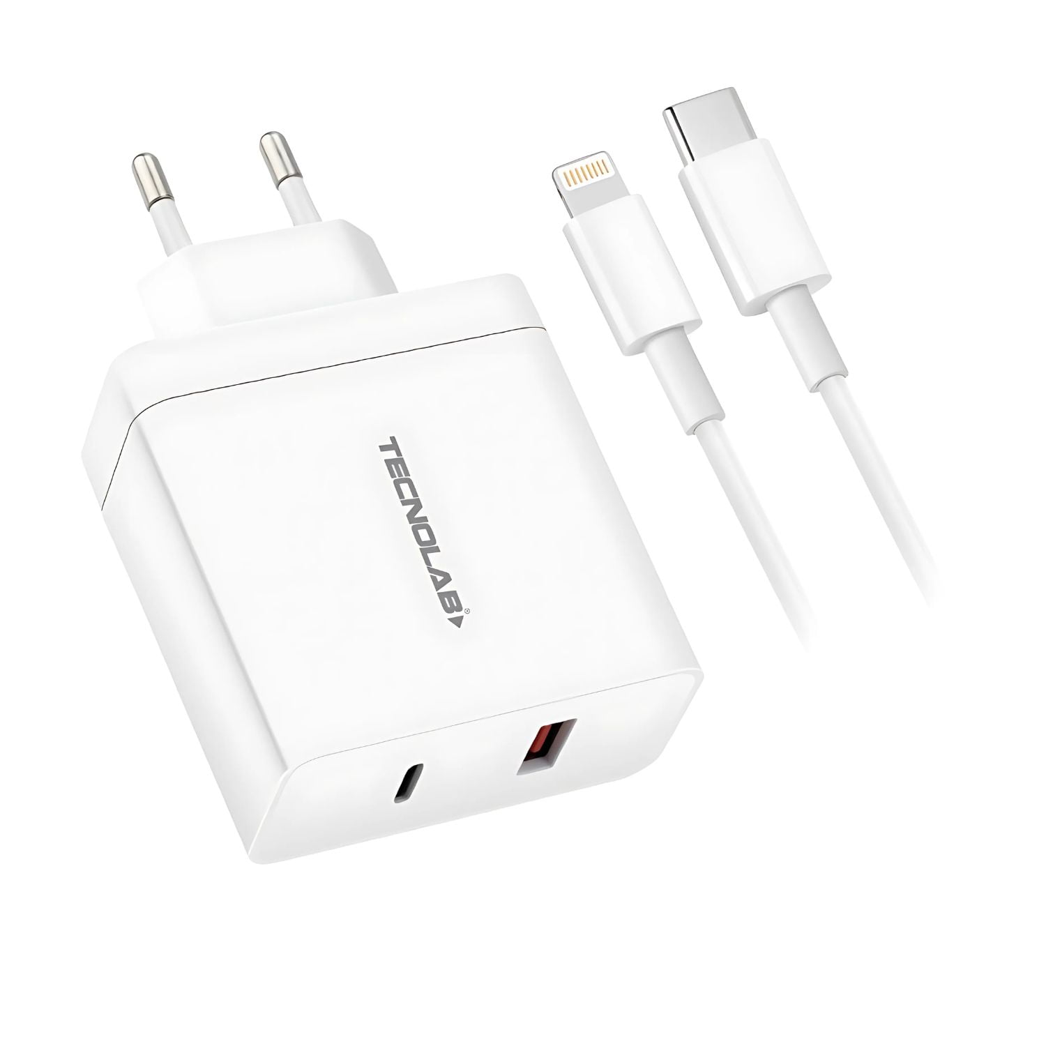 Tecnolab - Cargador Rápido Qc3.0 36w + Cable Usb-c A Lightning - Sc
