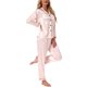 thumbnail image 4 of Conjunto de Pijama de Satén Floral para Mujer INSPIRE CHIC con Manga Larga y Botones con Solapa Entallada para Otoño Invierno S Rayas Rosadas, 4 of 4
