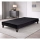 thumbnail image 1 of Bases de cama 1 plaza tapizada en felpa negra con estructura de madera de pino, 1 of 4