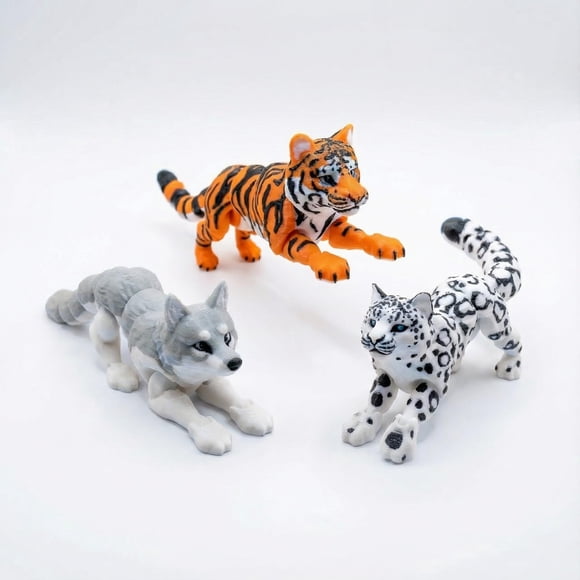 Figuras de acción Drifvie de animales impresas en 3D, set de 3 piezas