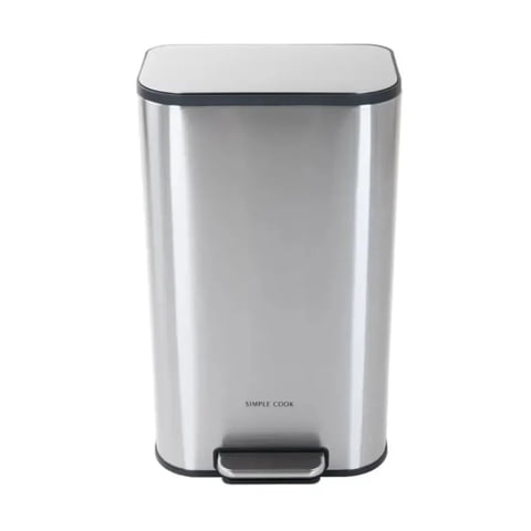 Basurero 30L Con Pedal Mate Y Anti Huellas Simple Cook