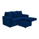 thumbnail image 3 of Living Bi-L Sofa 3 Cuerpos En L + 2 Poufs Felpa Azul Marino, 3 of 6