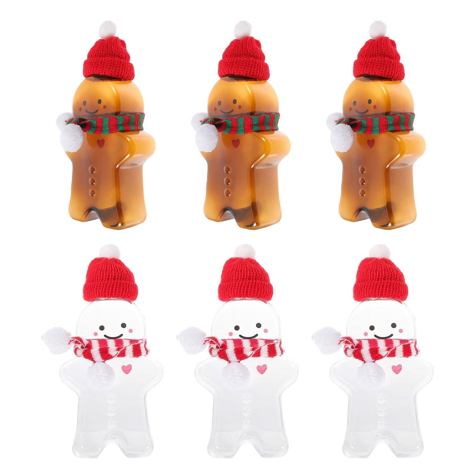 Bothyi - 6 Botellas De Zumo Navideñas Reutilizables Con Tapas Herméticas Para Leche, Té, Camping, Viajes