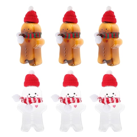 Bothyi - 6 Botellas De Zumo Navideñas Reutilizables Con Tapas Herméticas Para Leche, Té, Camping, Viajes