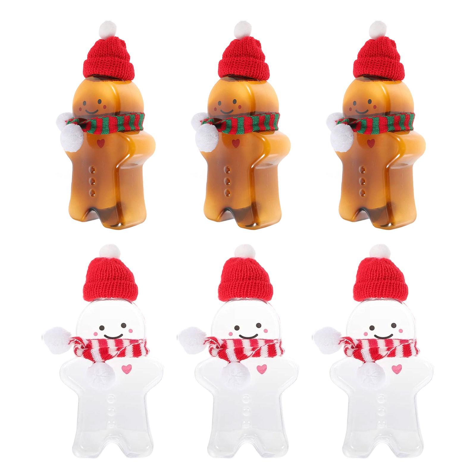 Bothyi - 6 Botellas De Zumo Navideñas Reutilizables Con Tapas Herméticas Para Leche, Té, Camping, Viajes