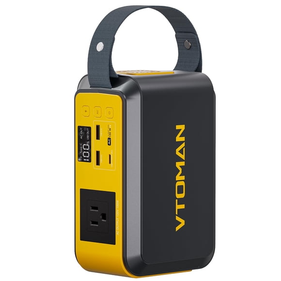 VTOMAN Jump 100 Estación de Energía Portátil, Generador Solar LiFePO4 de 88.8Wh con Toma AC de 100W (pico 200W), 1x USB-C PD 65W, 2x USB-A Regulados 5V/2.4A para Camping