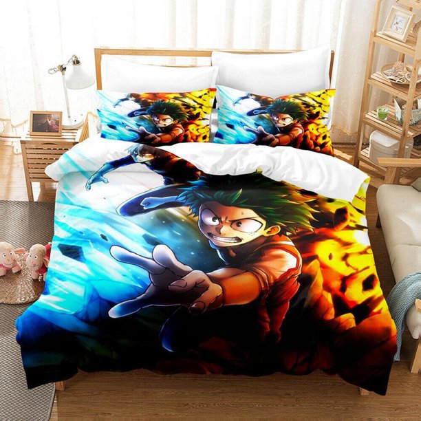 My Hero Academia Comic Quilt Duvet Cover Set Kids Home Textiles 3-Piece Bedding Set