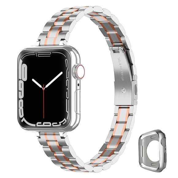 Correa de reloj CSJCUBIC de acero inoxidable de 38-44 mm para mujer