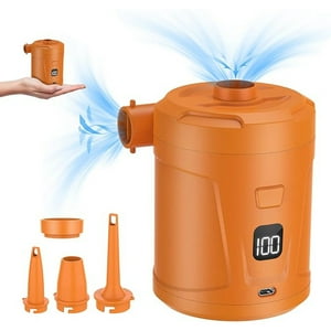 Veat00L - Bomba De Aire Eléctrica Para Inflables, 5200 Mah Portable Air Pump, Mini Bomba De Aire Con 4 Boquillas Y Visualización Led Para Anillo De Natación, Colchones De Aire Y Camping