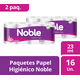 thumbnail image 1 of 2 Paquetes Papel Higiénico Noble 16 un 23 mt, 1 of 2
