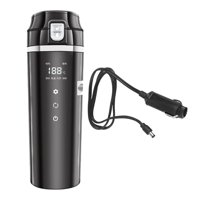 Magideal - Hervidor De Agua Para Coche De 12V Y 24V, Taza Calefactora, Hervidor Eléctrico, Caldera De Agua Caliente Para Coches De Agua Con Calefacción De Leche Negro