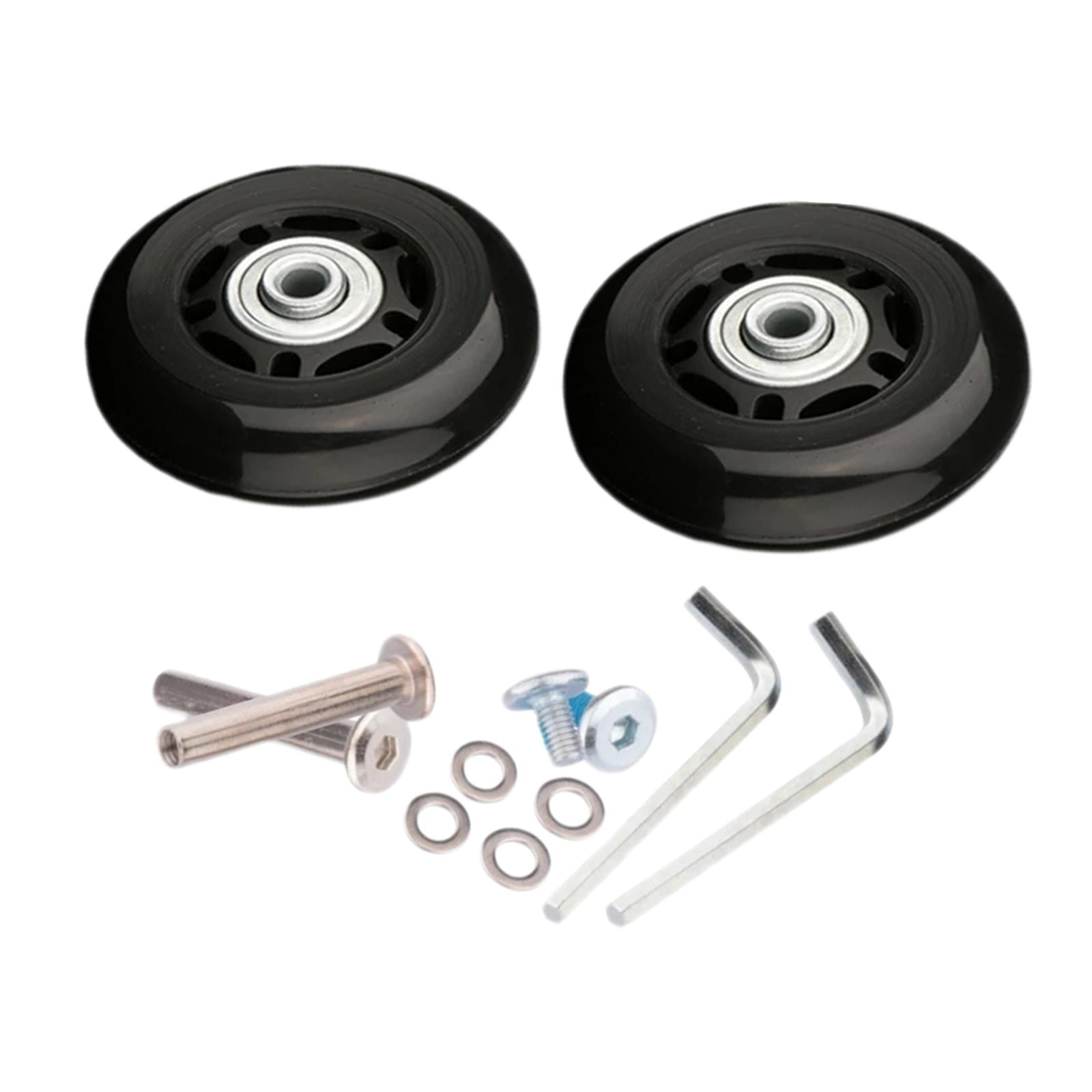 Bothyi - 2 Ruedas Para Maleta De Equipaje, Ruedas Giratorias Flexibles Resistentes Al Desgaste, Color Negro, 64 Mm X 24 Mm
