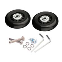 Magideal - 2X Ruedas Para Maletas De Equipaje, Kits De Reparación De Rodamientos De Ruedas Negras, Ruedas Universales Silenciosas Flexibles Ruedas Giratorias De , 64 Mm X 18 Mm