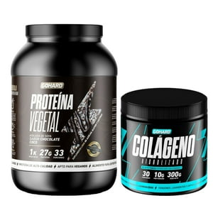 Gohard - Proteina Vegetal Chocolate Coco 1Kg Pack Colageno Hidrolizado 300Gr