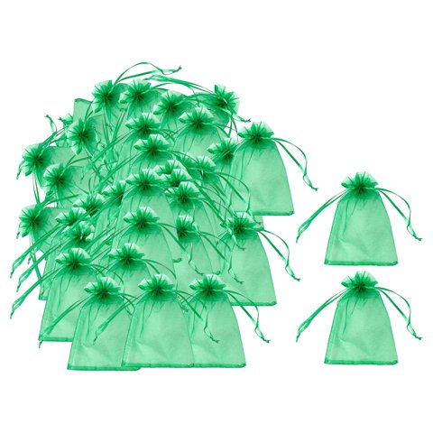 Ioensy - 100 Bolsas De Malla Con Cordón Para Jardín, Bolsas De Protección Para Frutas, 10 Cm X 12 Cm, Color Verde