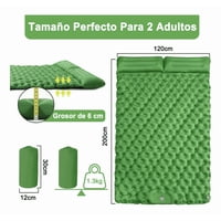 Genérico - Colchoneta Inflable Para Camping Con Bomba De Pie 2 Personas
