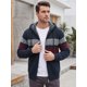thumbnail image 4 of INSPIRE CHIC Chaqueta de Suéter de Punto de Invierno con Capucha y Cremallera a Rayas para Hombre XL Negro, 4 of 5