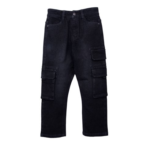 Pillin - Jeans Niño Cargo Cintura Ajustable Gris