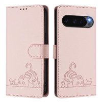 Funda Tipo Cartera Foxdock Para Google Pixel 10 Pro 5G Con Soporte, Ranuras, Rfid, Diseño De Gato