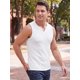 thumbnail image 4 of INSPIRE CHIC Camiseta sin mangas con cuello en V a rayas texturizadas de verano para hombre S Blanco, 4 of 5