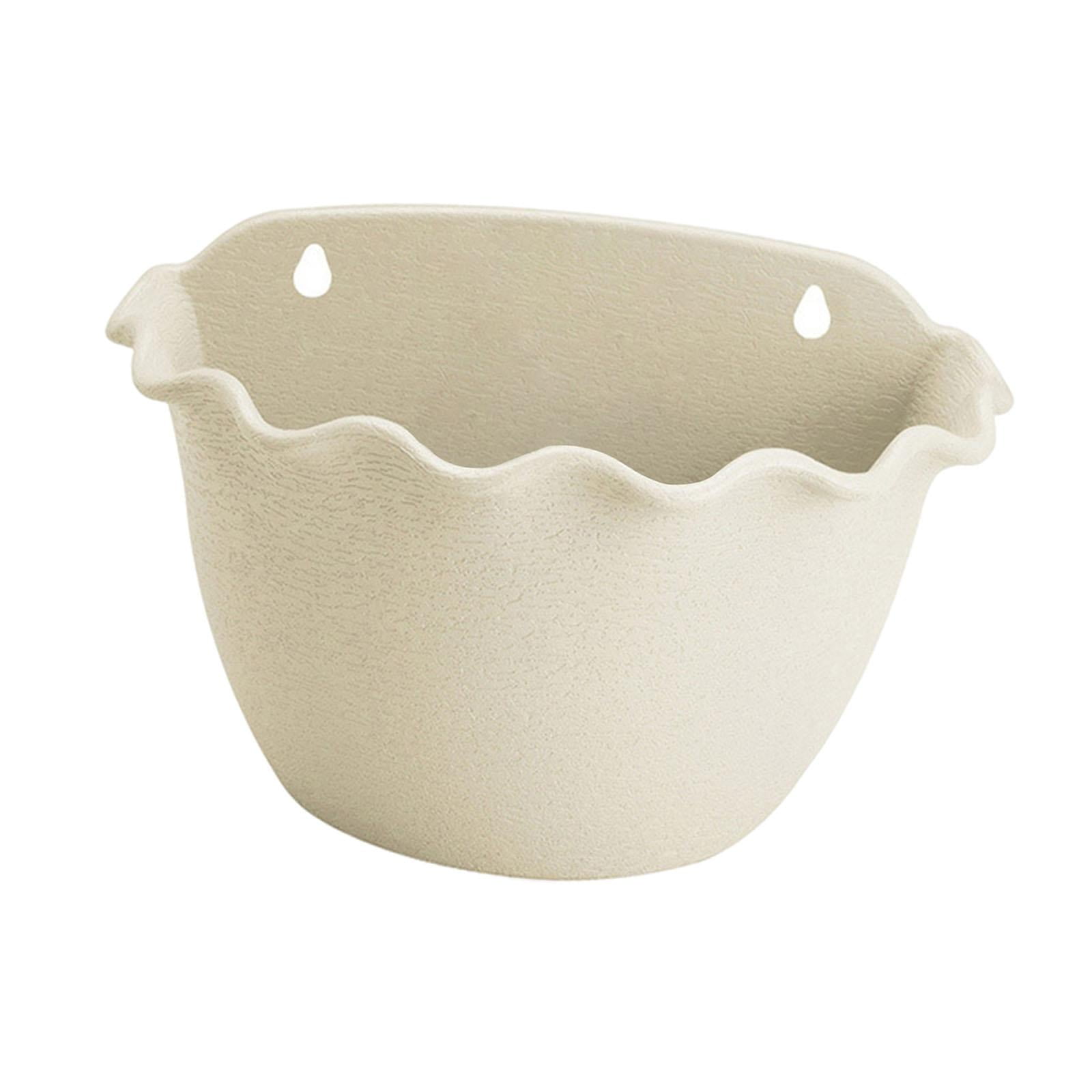 Magideal - Maceta De Flor Para Colgar En Pared, Macetas, Soporte Para Plantas De Autorriego, Macetero Para Balcón, Cubo Para Decoración Del Hogar, Patio, Jardín Beige Blanco