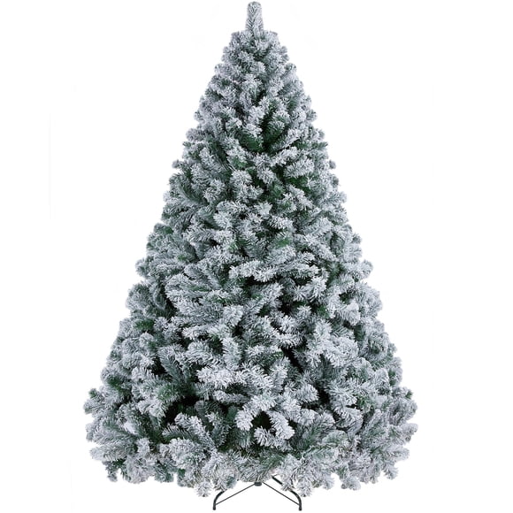 Árbol de Navidad Yaheetech 7.5 pies Nevado con Soporte