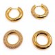 thumbnail image 4 of Conjunto Aros Y Collar Entrelazado Circonitas Oro 24k Regalo, 4 of 10