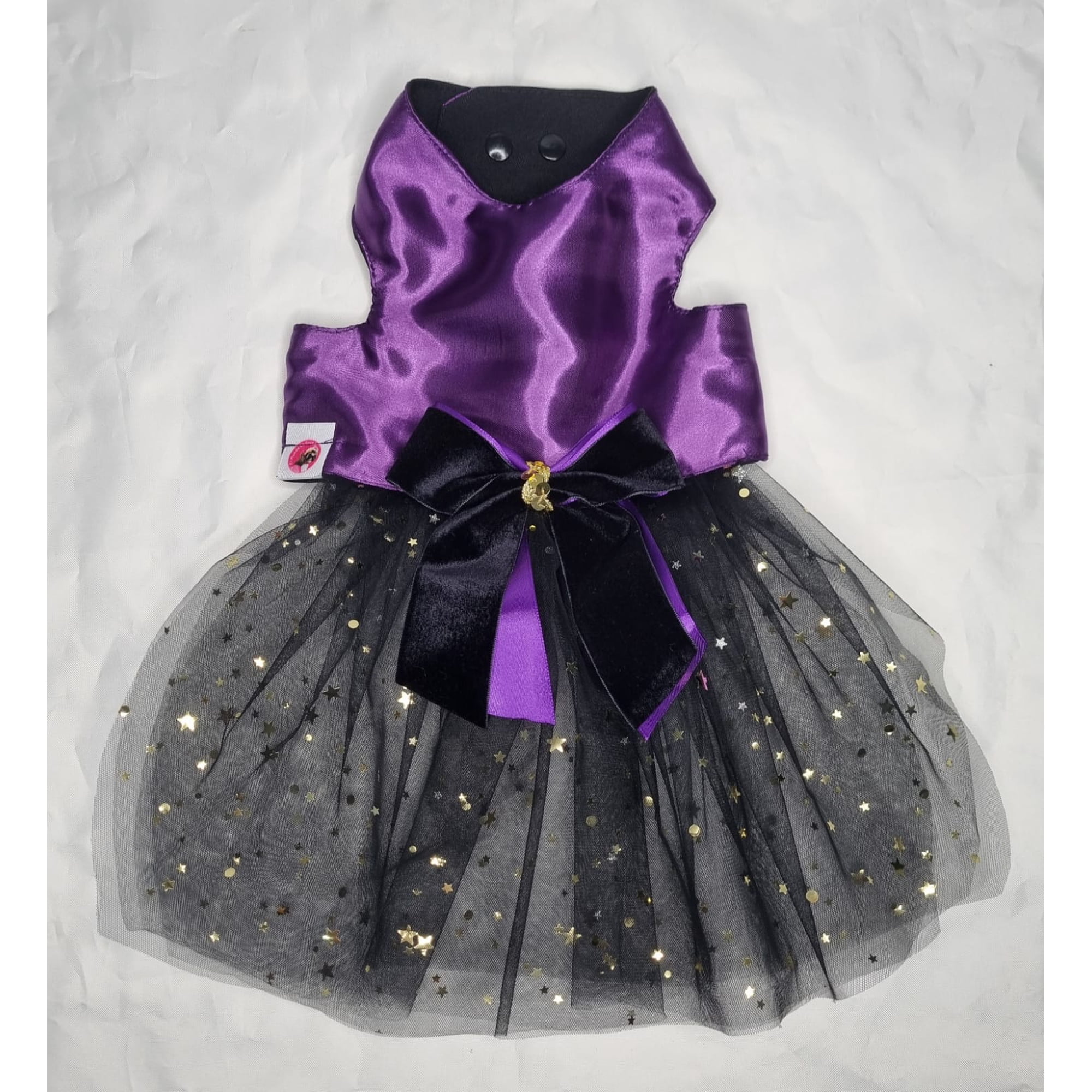 Vestido mascota tul negro estrellas talla XL