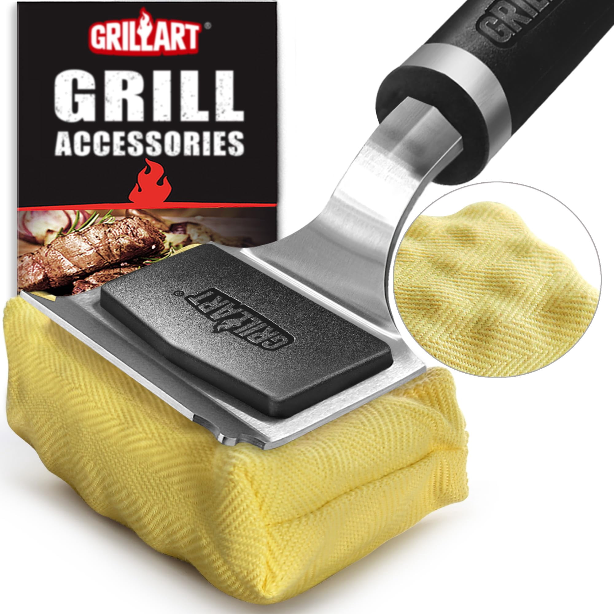 Cepillo Para Parrilla Grillart Sin Cerdas Con Herramienta De Limpieza A Vapor, 43 Cm