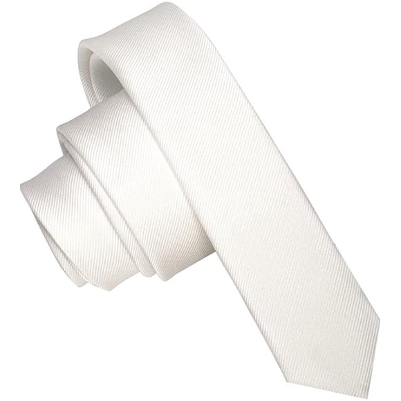 Corbata Delgada Seda Blanco