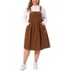 thumbnail image 5 of Agnes Orinda Conjuntos de Halloween Vestido Pichi de Pana Talla Grande para Mujer con Pliegues en Línea A con Bolsillos y Correas Ajustables 4X Marrón, 5 of 8