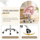 thumbnail image 4 of Silla de vanidad trasera de burbuja de terciopelo, silla de maquillaje giratoria de 360 ° de altura ajustable con base de metal de oro y ruedas rodantes silenciosas, 4 of 5