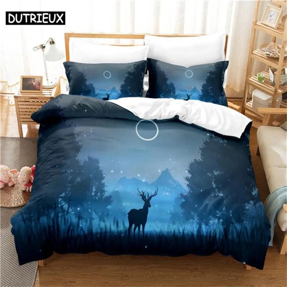 Night Fawn Bedding Sets Digital Printing Custom Quilt Duvet Cover Set Home Quilt Pillowcase