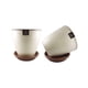 thumbnail image 1 of Set de 2 Maceta Zafiro 14cm Crema y sus platos, 1 of 3