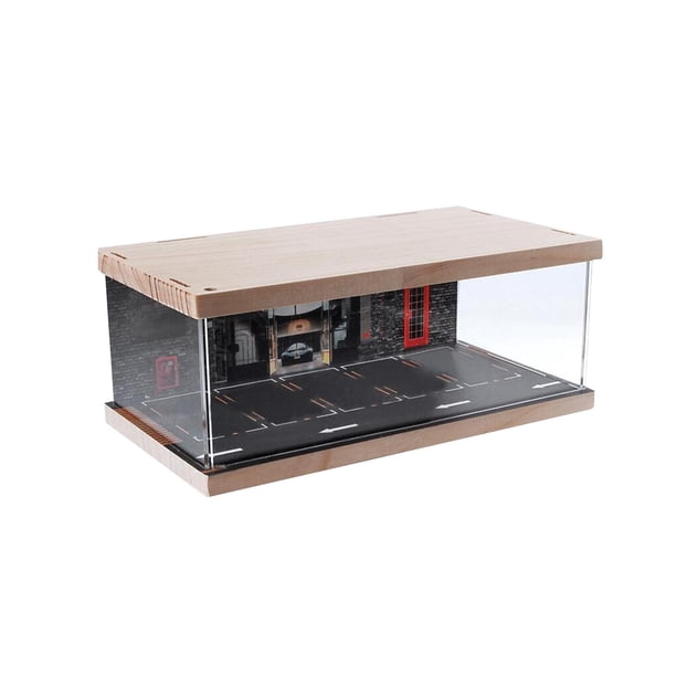 1:64 Estuche de Exposición para Estacionamiento, Contenedor de Protección, Modelo de Cajas de Almacenamiento para Coche, Caja de Almacenamiento para G Cubierta única