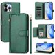 thumbnail image 5 of Funda tipo cartera para iPhone 11 PRO MAX con bolsillo con cremallera, tarjetero, soporte, correa para la muñeca y tapa de cuero verde, 5 of 5