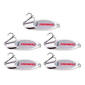 Ioensy - 5X Cucharas De Pesca Verticales Duros Spinnerbaits Cebos Para Lubinas Agua Dulce Agua Salada Plata 10G