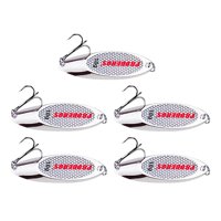 Ioensy - 5X Cucharas De Pesca Verticales Duros Spinnerbaits Cebos Para Lubinas Agua Dulce Agua Salada Plata 10G