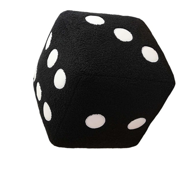 Dados de peluche grandes, dados de puntos, habilidades matemáticas tempranas, dados de juego de 10 pulgadas, juguetes de aprendizaje temprano, aprendizaje STEM para niños y niñas, Negro