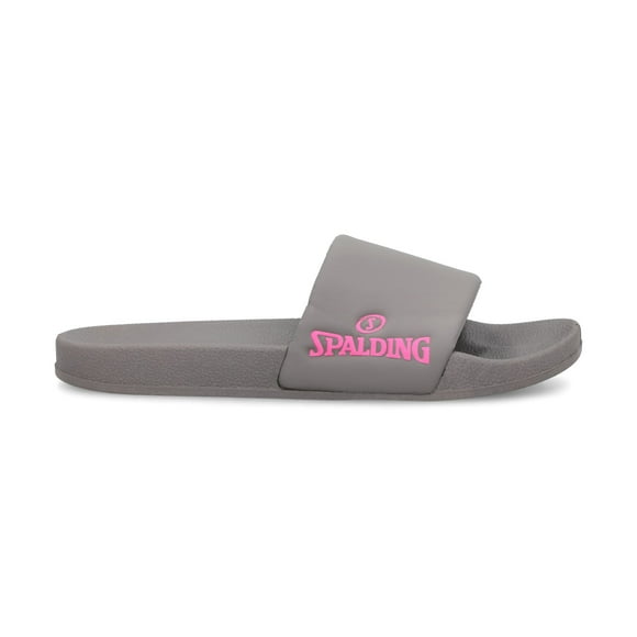 SANDALIA SPALDING JUNIOR GRIS-FUCSIA LOGO ROSA FLU
