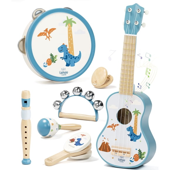 Instrumento musical Lehoo Castle Guitarra para niños dinosaurio 1-3 años