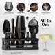 thumbnail image 2 of Kit de bartender Bare Barrel de 16 piezas, set de cócteles negro, 2 of 9